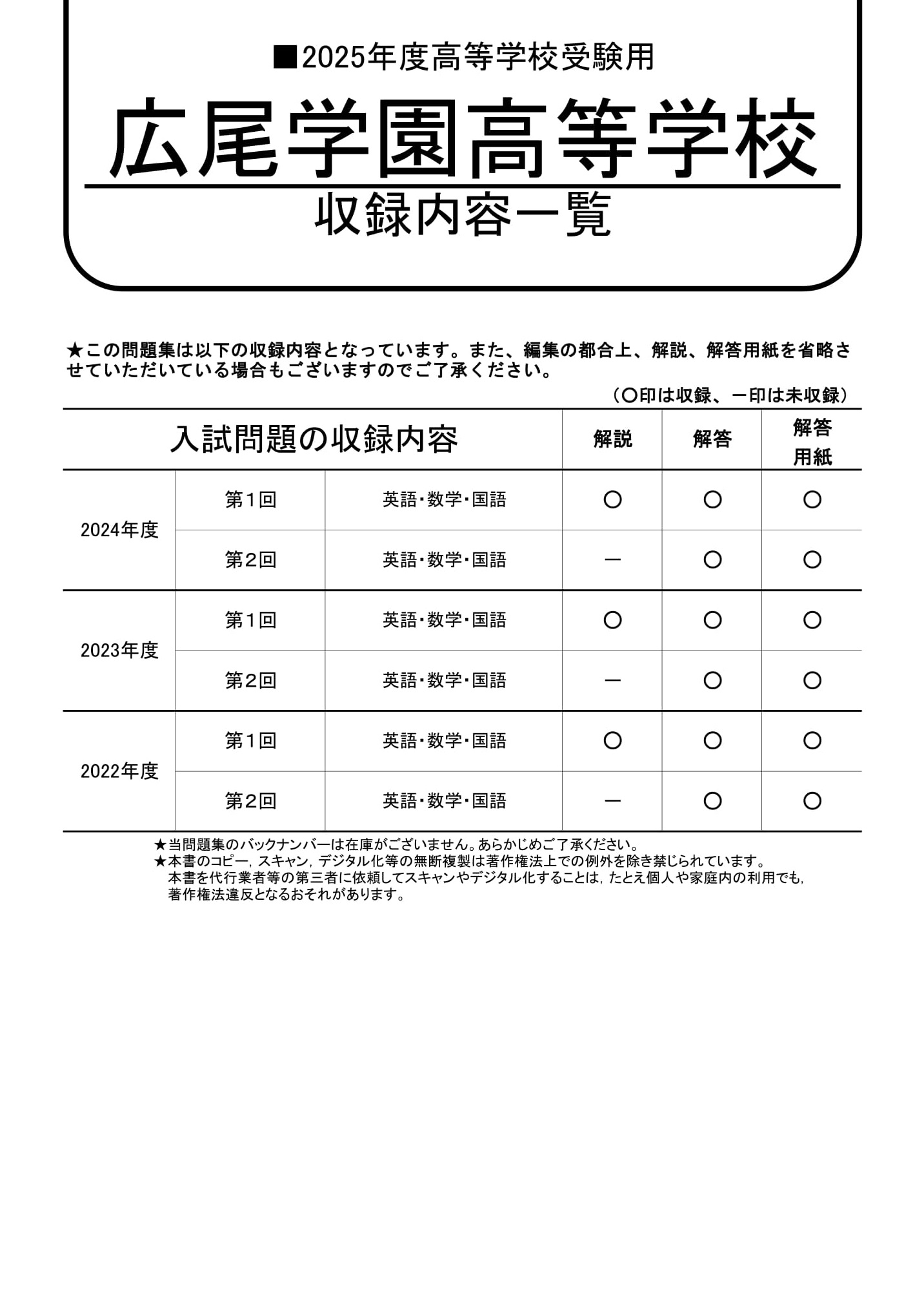 広尾学園高等学校　2025年度用 スーパー過去問 商品画像2