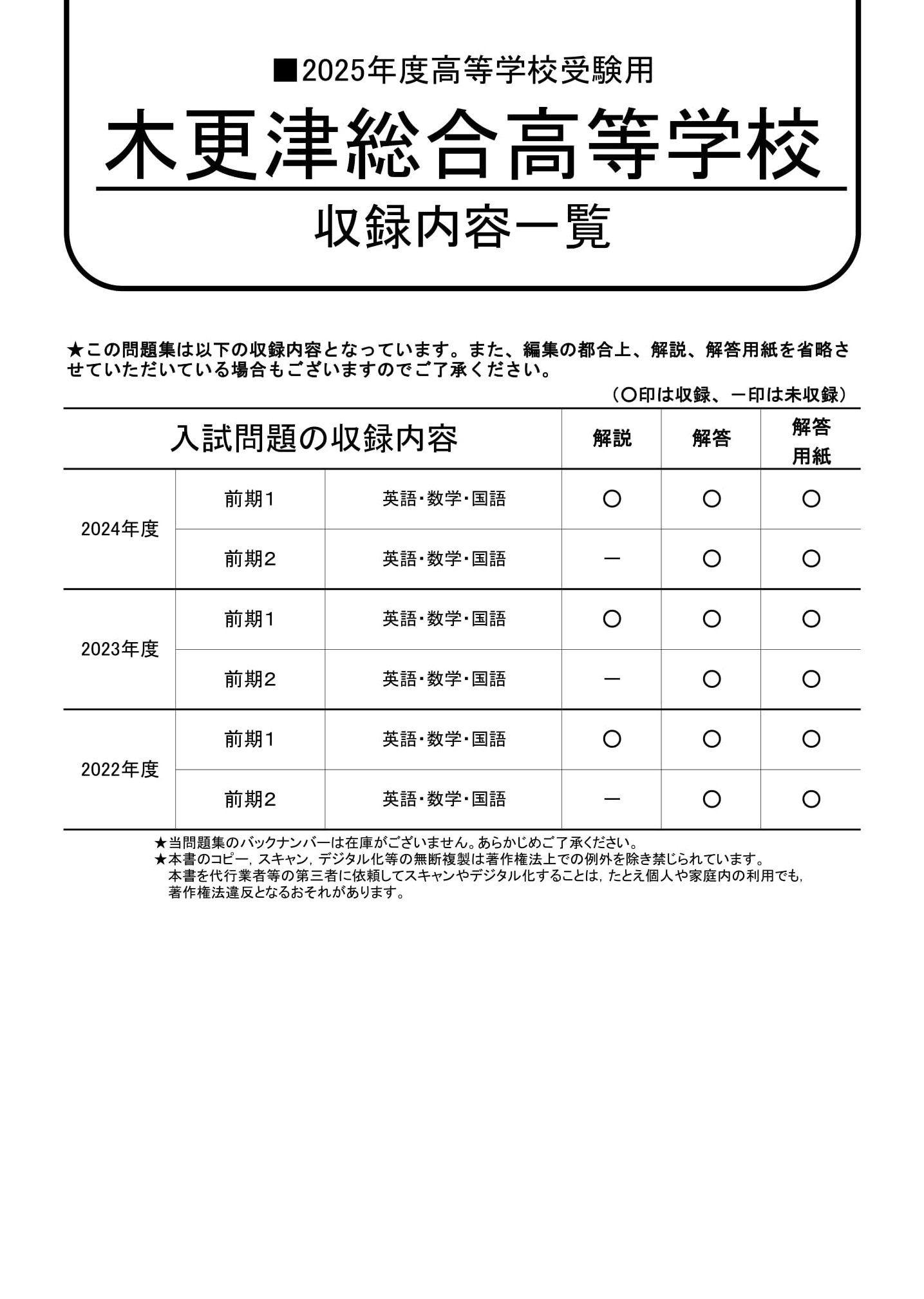 木更津総合高等学校　2025年度用 スーパー過去問 商品画像2