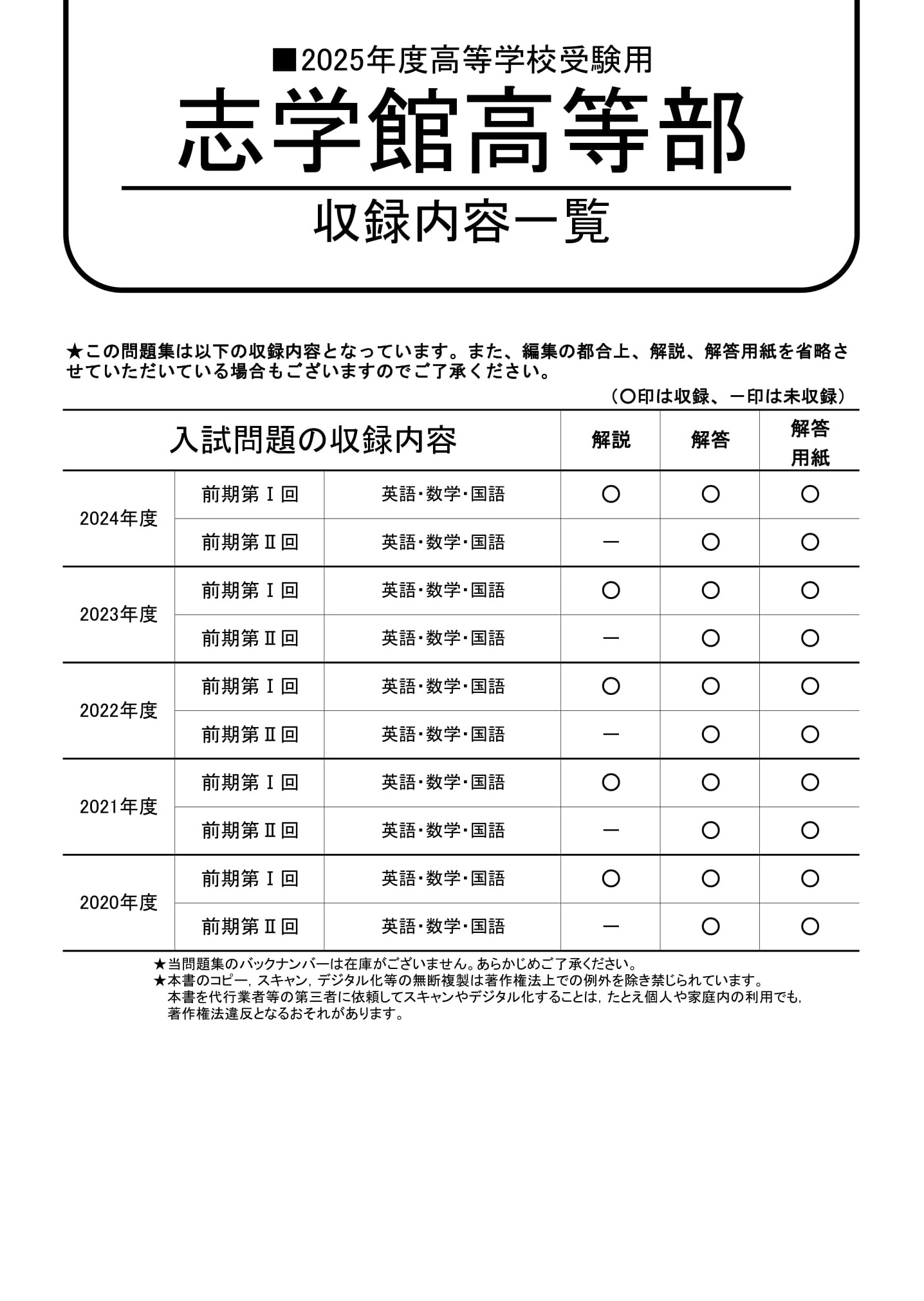 志学館高等部　2025年度用 スーパー過去問 商品画像2