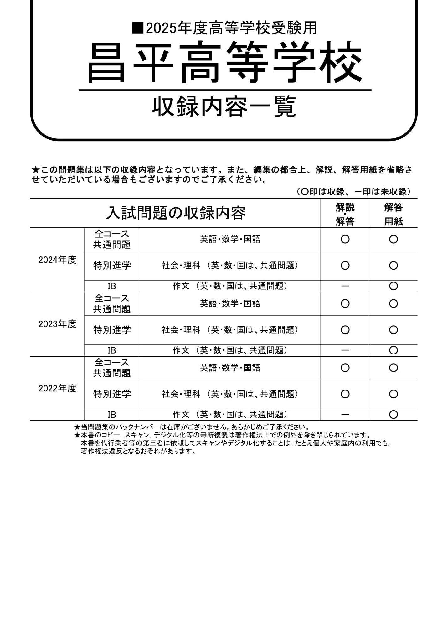 昌平高等学校　2025年度用 スーパー過去問 商品画像2