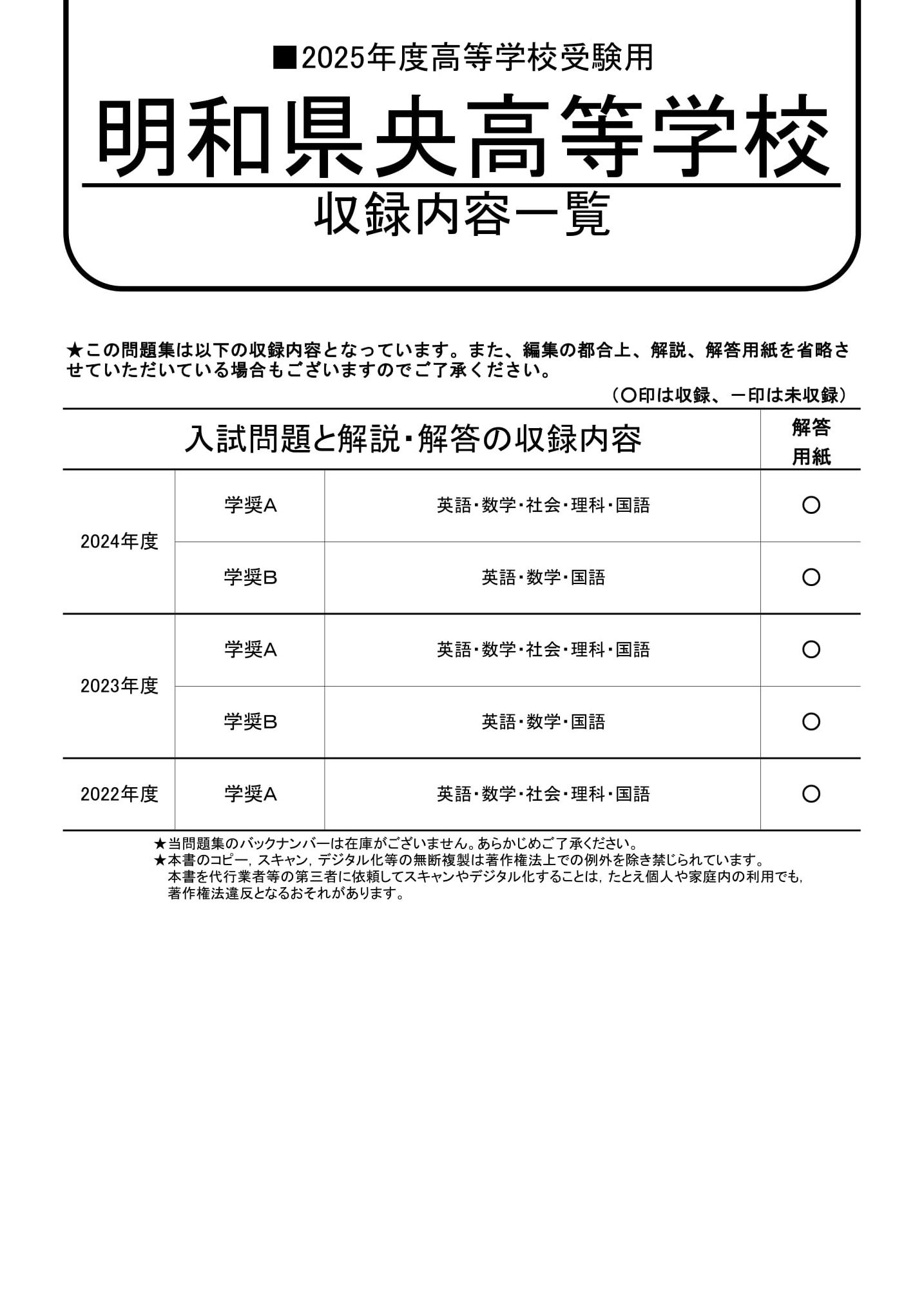 明和県央高等学校　2025年度用 スーパー過去問 商品画像2