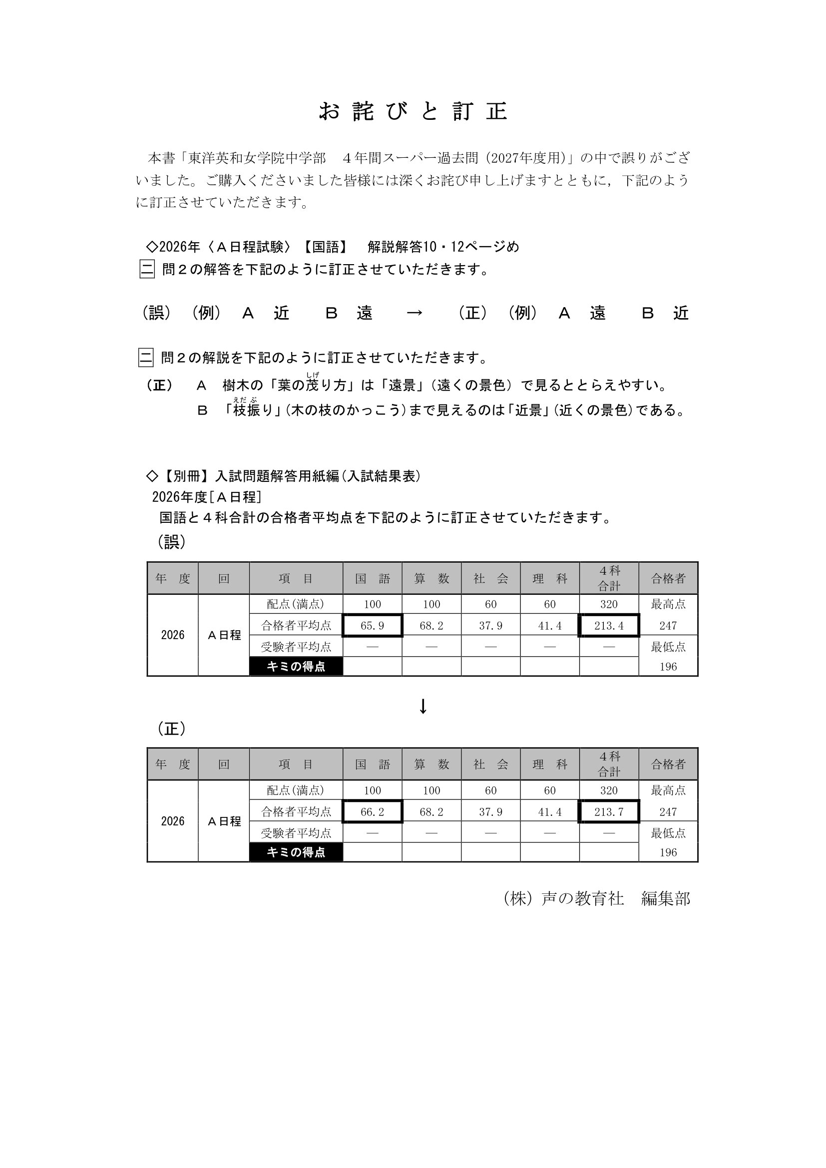 東洋英和女学院中学部　2027年度用 スーパー過去問 商品画像4